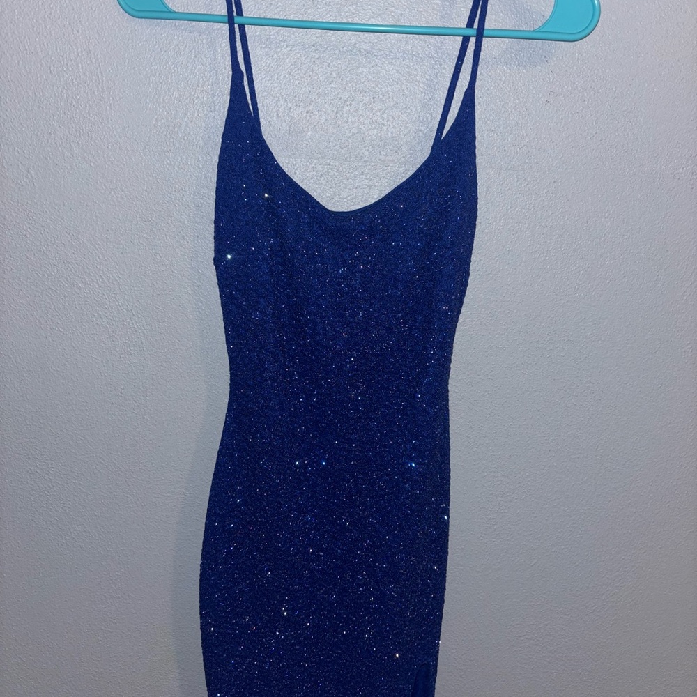 Windsor Mini Blue Spaghetti Strap Bodycon Dress